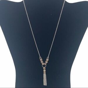 SAQ sparkling Y tassel necklace